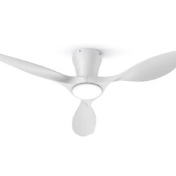 Ceiling Fans with Lights,42 inch Modern Low Profile Ceiling Fan with Light and Remote Control, Flush Mount, 3CCT, White Ceiling Fan for Bedroom Living