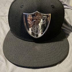 Raiders Metal Logo Snapback Hat