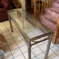 Glass and metal side table 