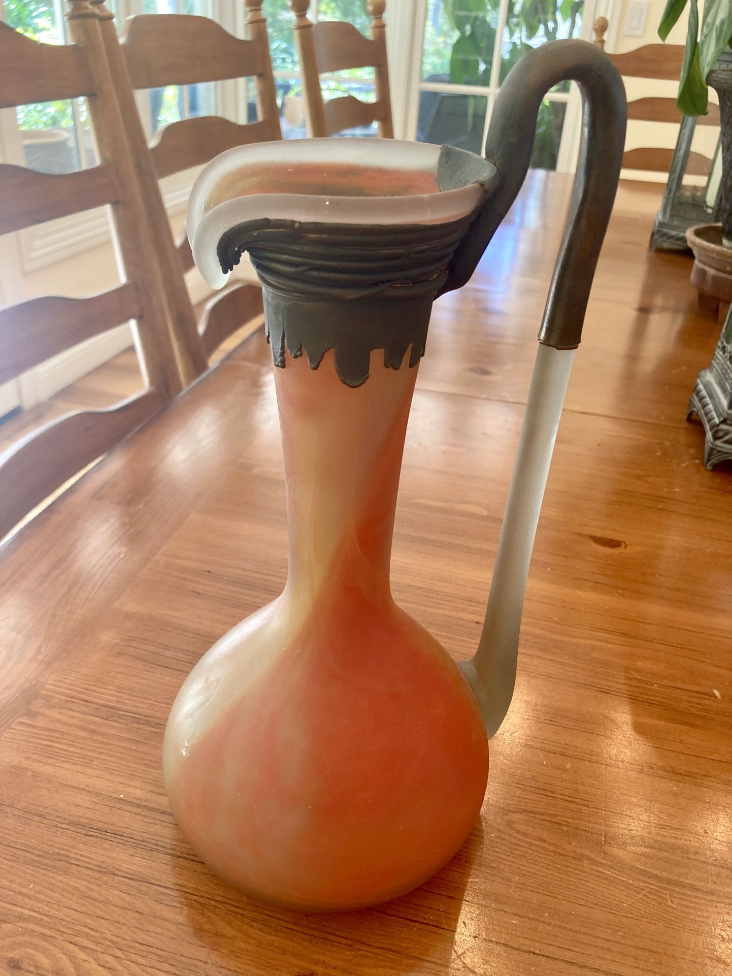 Vintage Romanian Hand Blown Glass Vase- Signed By Artist