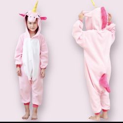 Pink Unicorn Kid's Onesie/PJs/ Costume, Size 4-6T, MSRP $42