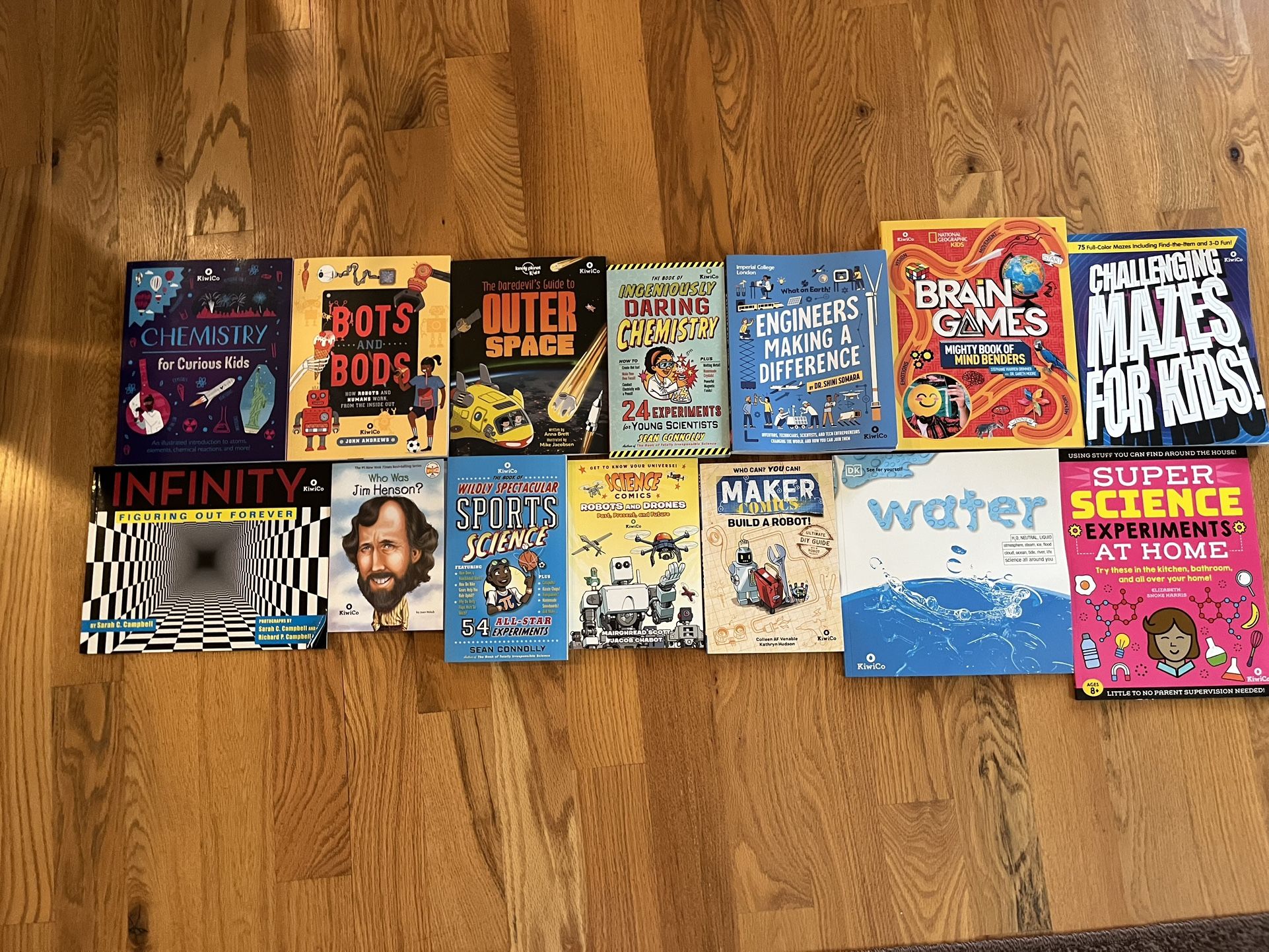 Bunch of books all by Kiwi Co