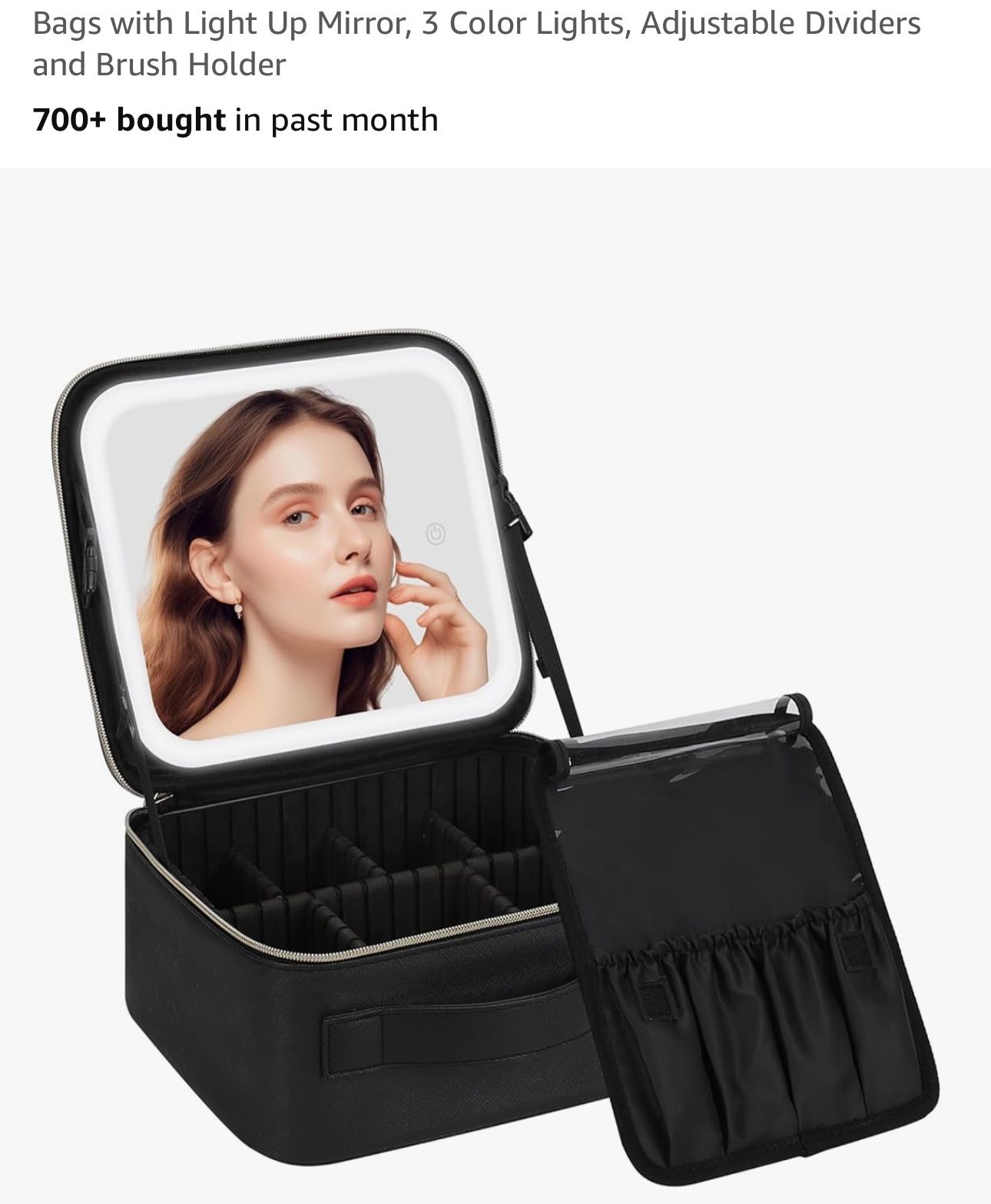 Makeup Bag With LED Mirror, New