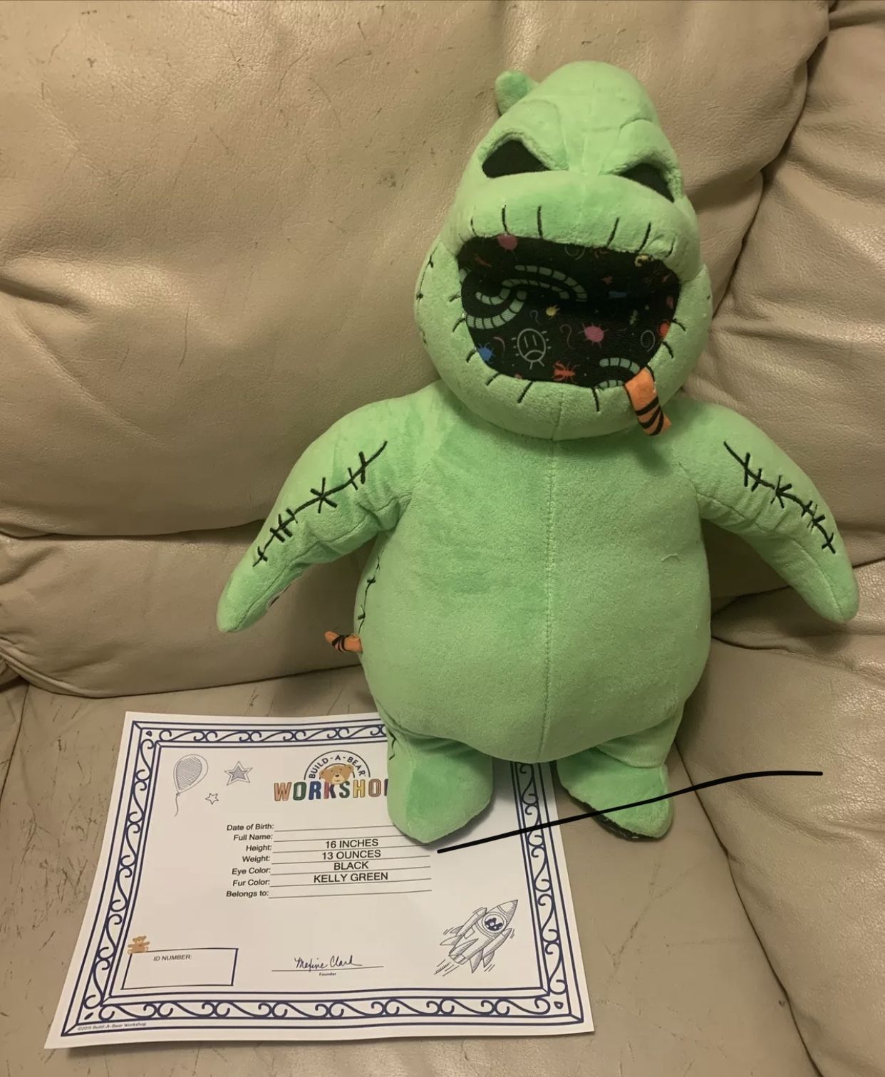 Disney Build A Bear Nightmare Before Christmas Oogie Boogie with Sound