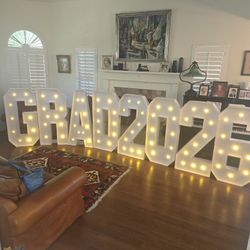 GRAD 2026 letters with Lights 4 Foot