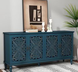 Baroque Elegance Blue Accent Console