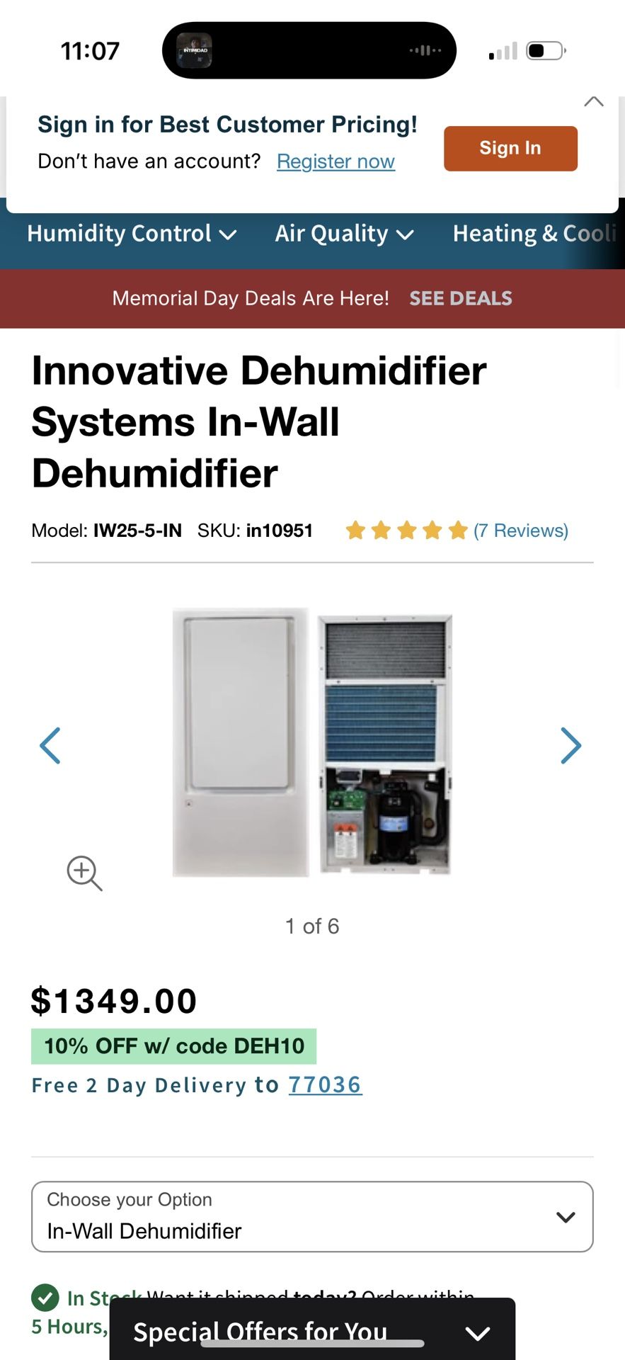 In Wall Dehumidifier