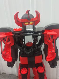 Large Red and Black Robot Action Figure Toy