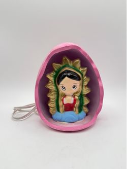 Vintage Virgen de Guadalupe Light-Up Night Light Religious Lamp Decor