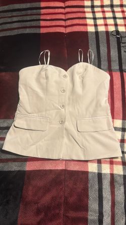 Blusa Tipo Tuxedo Color Crema Size Small