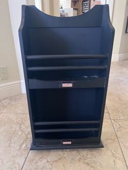 Dark Wood Magazine Rack / Organizer