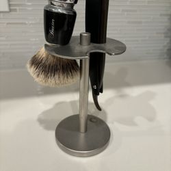 Straight Razor, Brush, And Stand