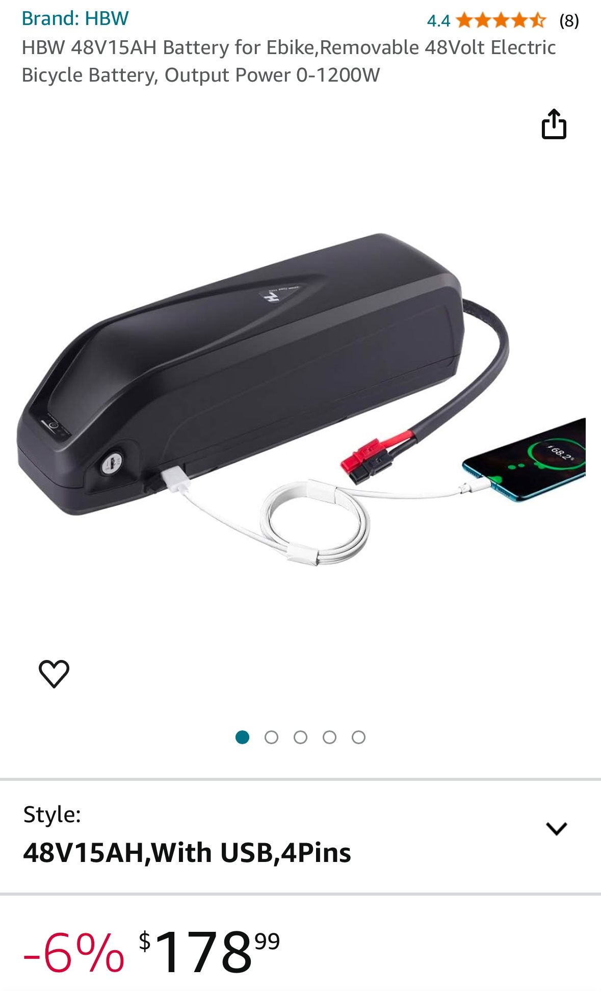 HBW 36v Battery for Ebike,Removable 36v Electric Bicycle Battery, Output Power 0-1200W