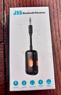 J55 Bluetooth Receiver Built-in Mic AUX Port Handsfree Multipoint Black