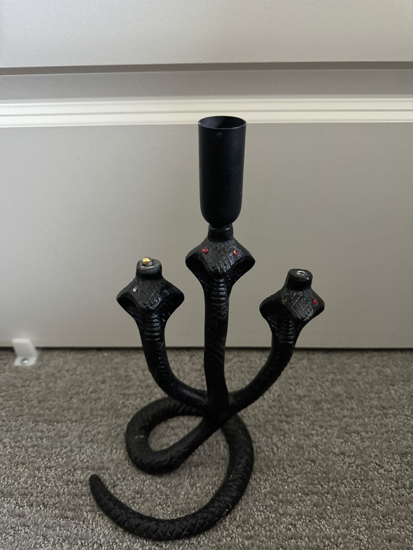 metal candle holder snake, height 11 inches
