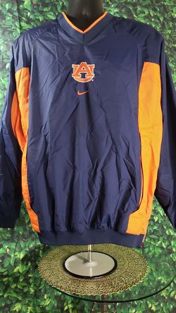 NIKE Auburn Tigers Windbreaker Jacket with Pockets Orange & Blue Men's Large