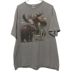 Delta Pro Weight Alaska Vintage T-shirt Size 2XL Men’s  Bear Moose Eagle Wolf