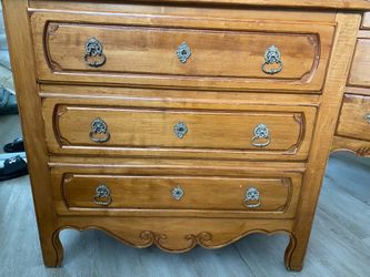 Matching Solid Wood Nightstand and Dresser