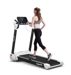 SuperFit 2.25HP Folding Electric Treadmill with Speakers