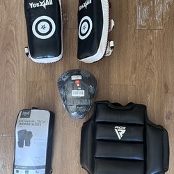 Boxing Training Gear Set – Gloves, Pads, and Body Protector (Barely Used)