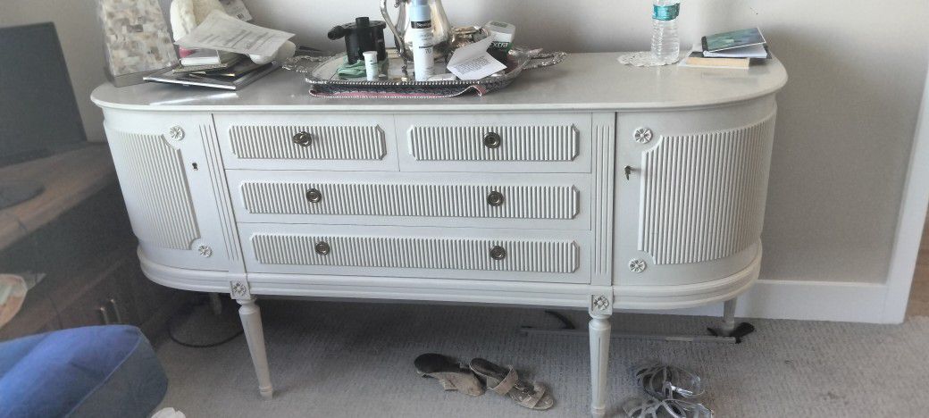 White Antique Dresser 