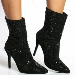 L.A Fashion Girl Sparkle Black Heels
