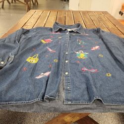 Woman's Long Sleeve Jean Shirt 