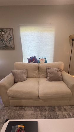 Cream Couch with Ottoman