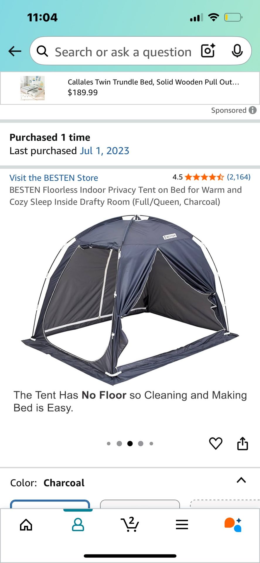 Tent For Your Bed - Fits Full & Queen Size