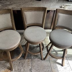 Falken Swivel Upholstered Counter Stool with Solid Wood Frame