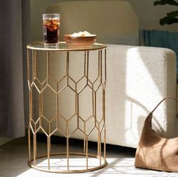 Set of 2 - Gold Accent Side tables