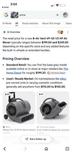 B-Air Vent VP-50 1/2 HP Air Mover