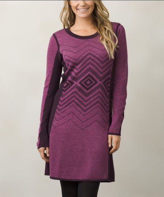 prana Sangria Delia Wool Blend Dress Size XL