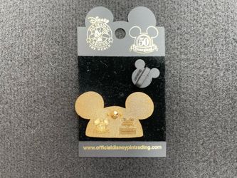 50th Anniversary Gold Jeweled Mickey Ears Disney Collectable Pin (2006).