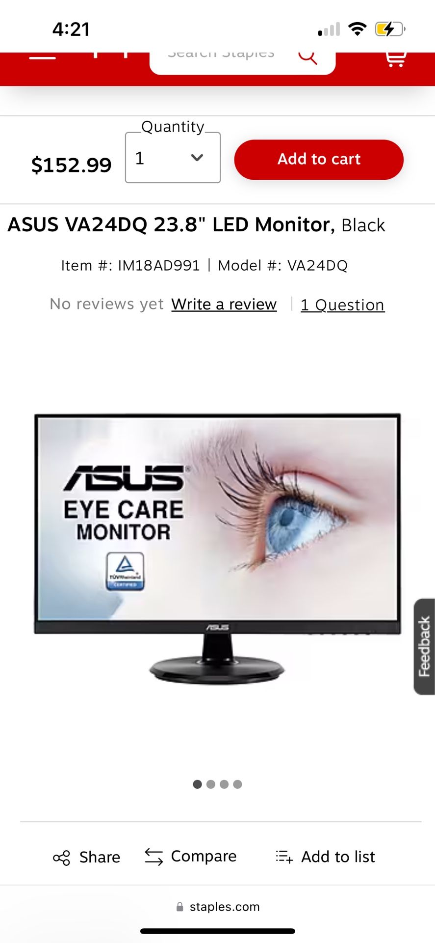ASUS VA24DQ 23.8