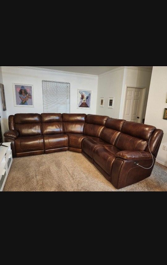 Spacious Leather Sofa