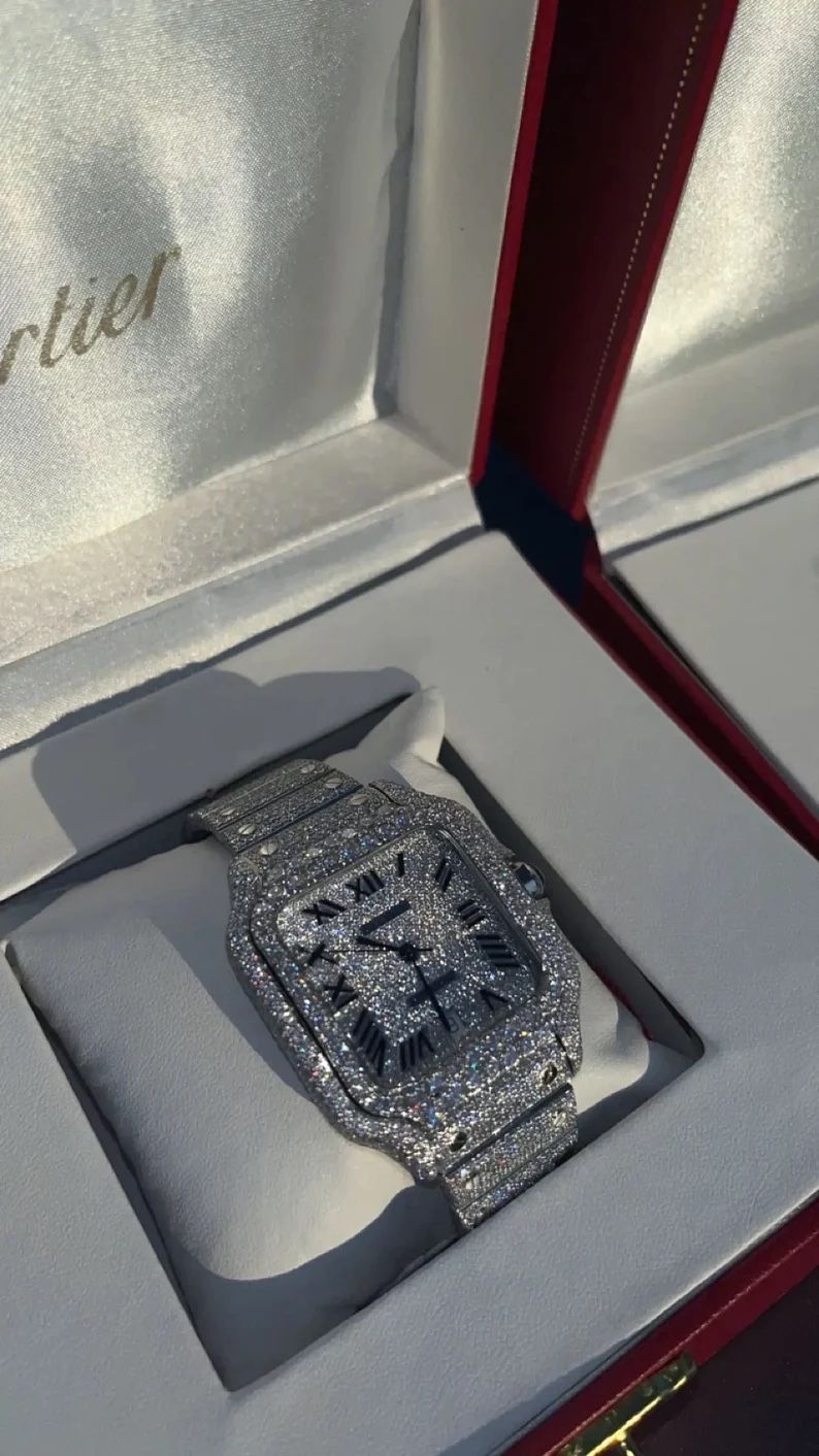 Moissanite Vvs Cartier Watch Bust Down