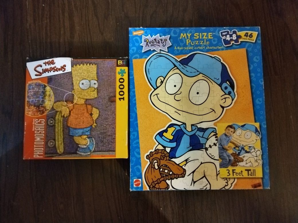 Lot Of 2 Jigsaw Puzzles Simpsons