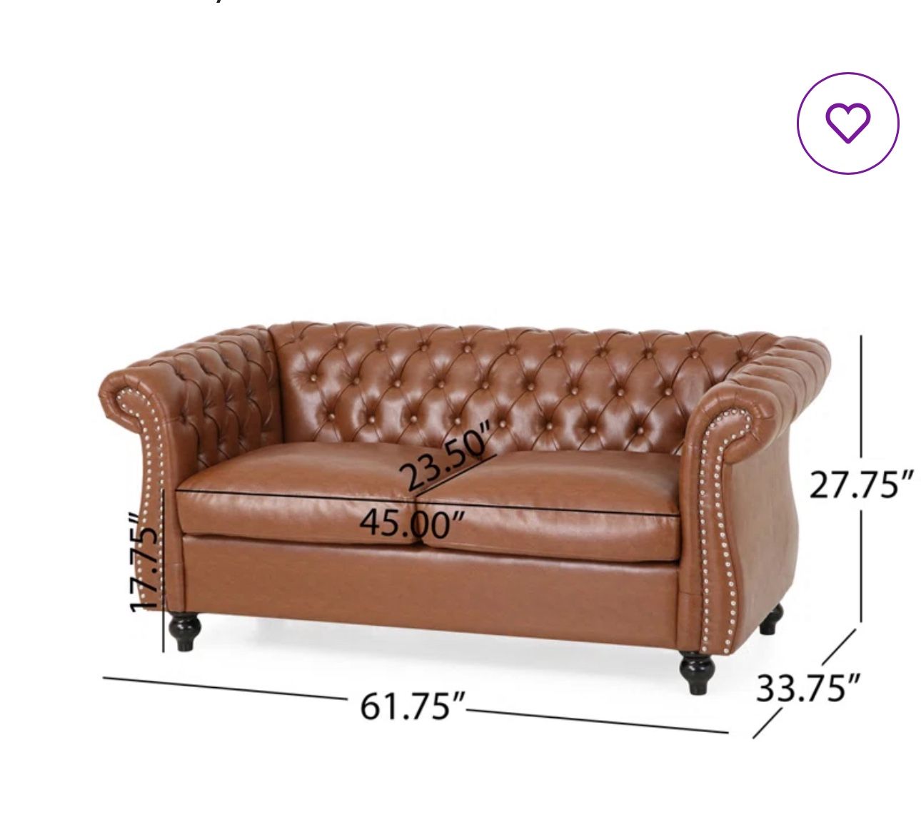 Faux Leather Couch