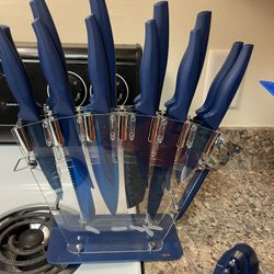 Blue Kitchen Knife Set