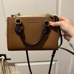 Brand New Marilyn Small Color-Block Saffiano Leather Messenger Bag