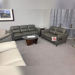 Leather 2 Pc Sofa And Loveseat Set 