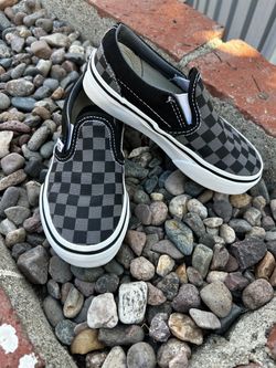 Vans Slip-On Checkerboard Skate Shoe - Gray / Black size 11