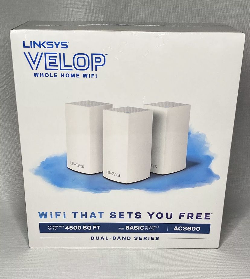 Linksys Velop Intelligent Mesh WiFi System Router 3-Pack White AC3600 VLP0103