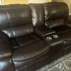 brown leather recliner sofas 