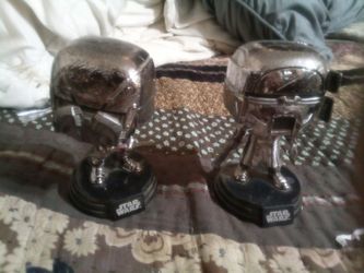 Star Wars Chrome Helmet Figurines Set of 2