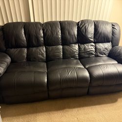 Black leather Couch & Recliner 