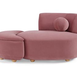 Better Homes & Gardens Juliet Modern Velvet Chaise & Storage Ottoman, Rose