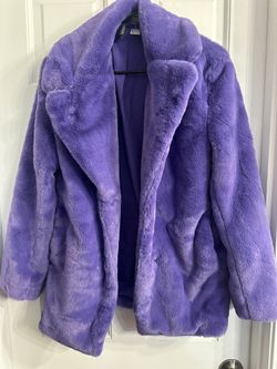 Short Purple Fur Jacket Small