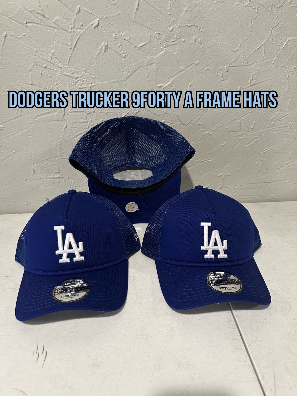 MLB New Era Los Angeles Dodgers Blue Trucker Style 9forty A Frame SnapBack Hats 